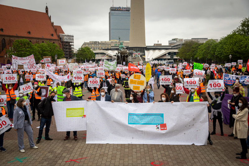 Übergabe der Petition für bessere Arbeitsbedingungen in der Krankenpflege am 12. Mai 2021 in Berlin | Foto: Michael Dietsch